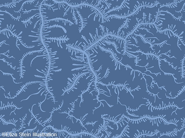 blue ferning pattern