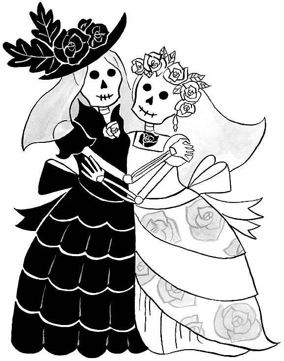 Catrina Couple Illustration