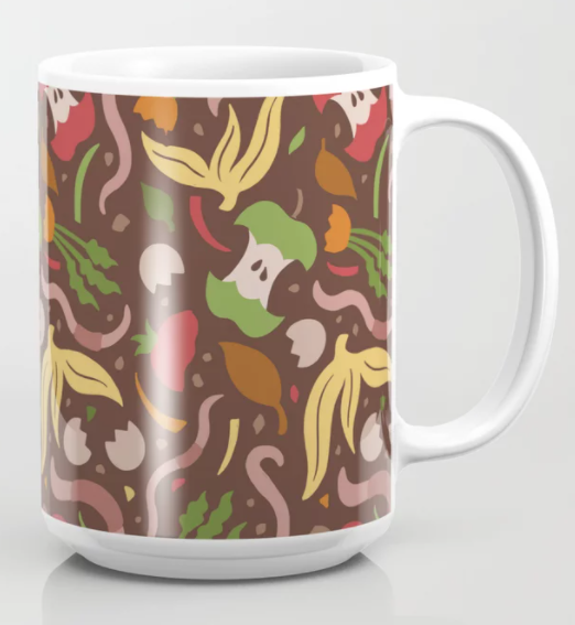 mug with compost pattern