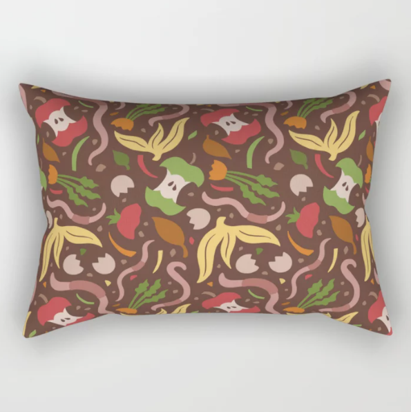 pillow with compost pattern