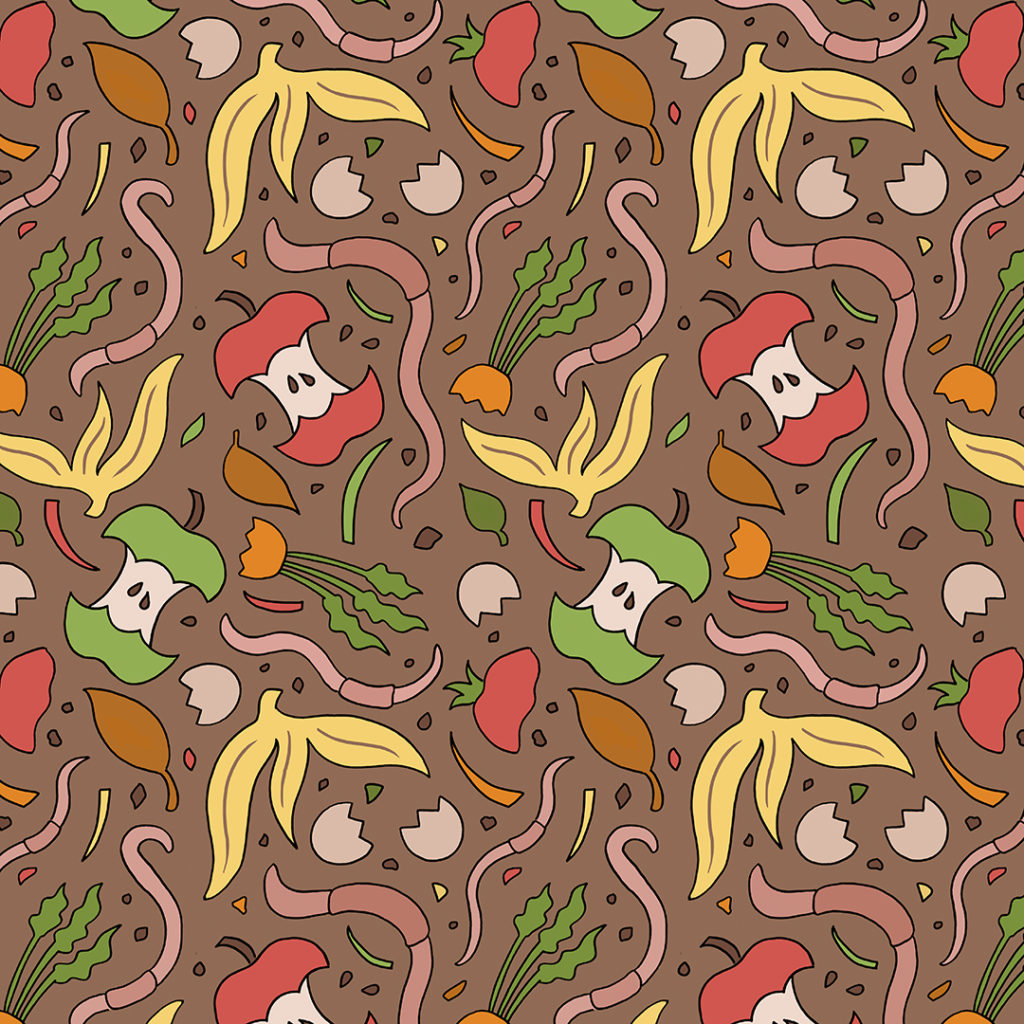 repeating pattern of compost elements