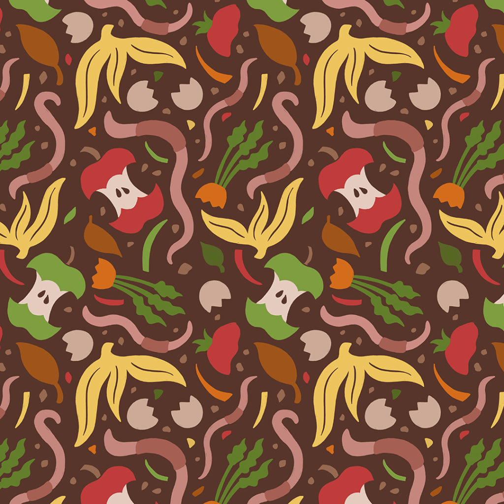 repeating pattern of compost elements
