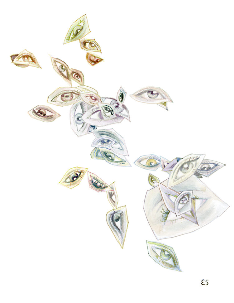 painting of multicolored eyes